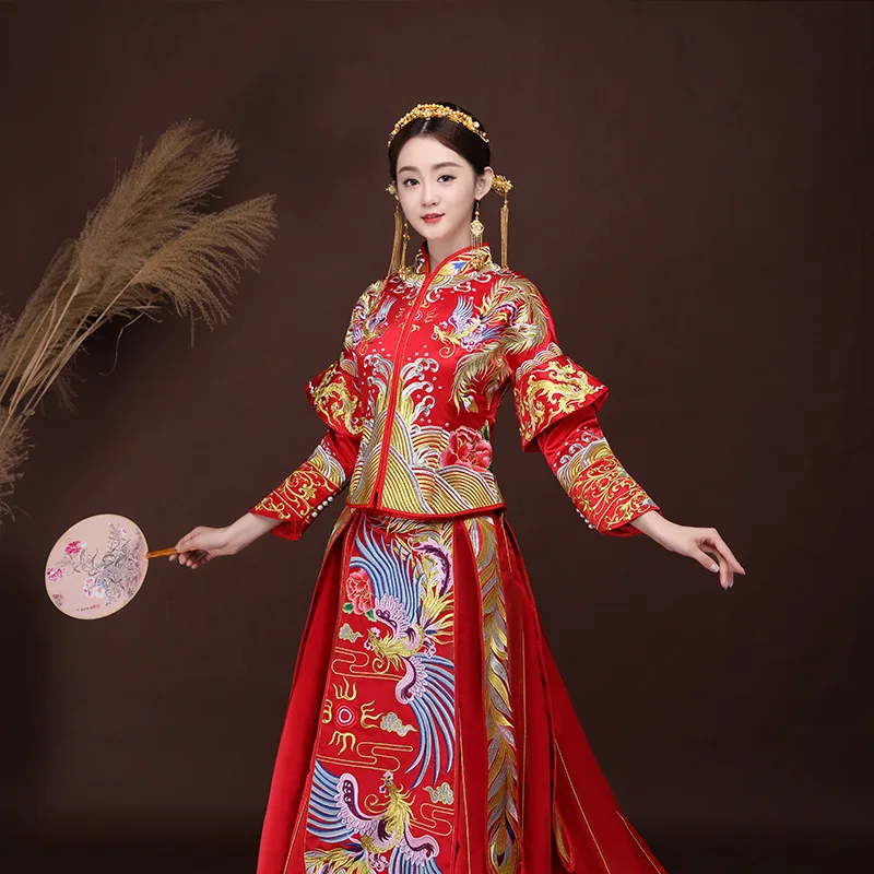 Moterų Tradicinės Kinų Vestuvių Suknelė 2018 Nauja Raudona Cheongsam Suknelė Vintage Qipao Vestido Kinijos Suknelės Chalatai Rytų Didmeninės Nuotrauka 0
