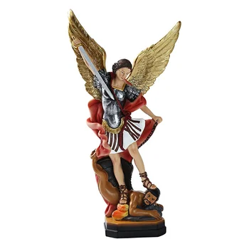Aukštis 30 cm skulptūrų meistras Angelas Saint Michael turmor statula Katalikų šventasis Angelas reliktas Krikščionių ornamentu Angelas apdaila