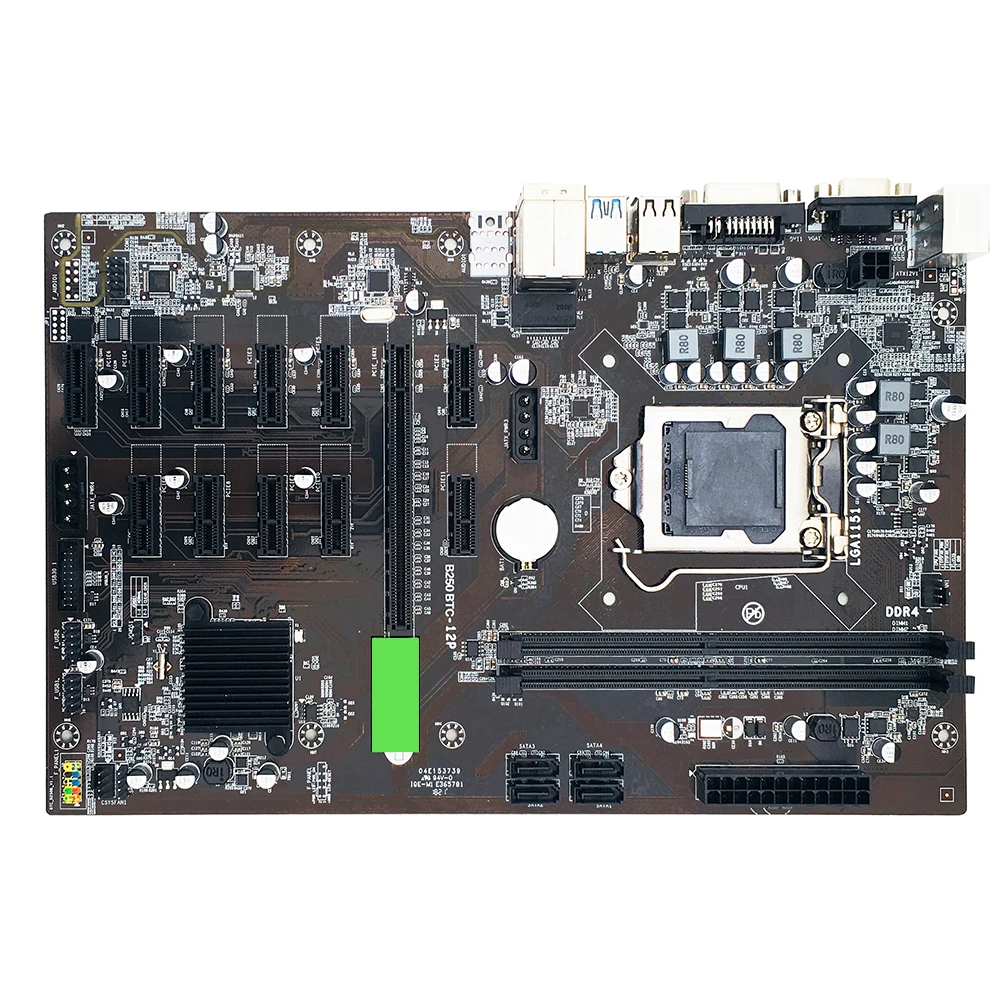 B250 BTC 12P Kasybos Mašinos Plokštė Rinkinys 12x PCI Express DDR4 Atminties Miner Valdybos Palaiko LGA1151 Serijos Gen 6/7 CPU 4g Nuotrauka 1