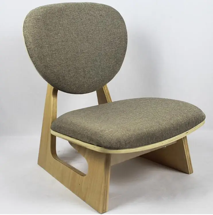Japonų Stiliaus Medienos Žemos Kėdės, Taburetės Raudonmedžio Apdaila Gyvenimo Kambario Baldai Laisvalaikio Nuleidimo Kėdė Meditacija Sėdynės Odinės Pagalvėlės Nuotrauka 1