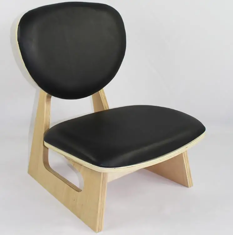 Japonų Stiliaus Medienos Žemos Kėdės, Taburetės Raudonmedžio Apdaila Gyvenimo Kambario Baldai Laisvalaikio Nuleidimo Kėdė Meditacija Sėdynės Odinės Pagalvėlės Nuotrauka 2