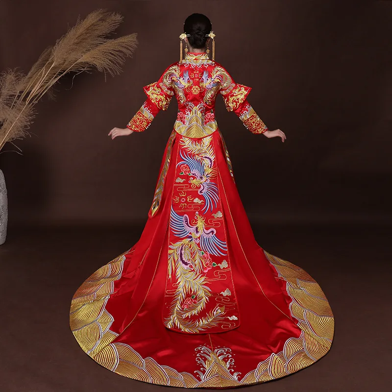 Moterų Tradicinės Kinų Vestuvių Suknelė 2018 Nauja Raudona Cheongsam Suknelė Vintage Qipao Vestido Kinijos Suknelės Chalatai Rytų Didmeninės Nuotrauka 3