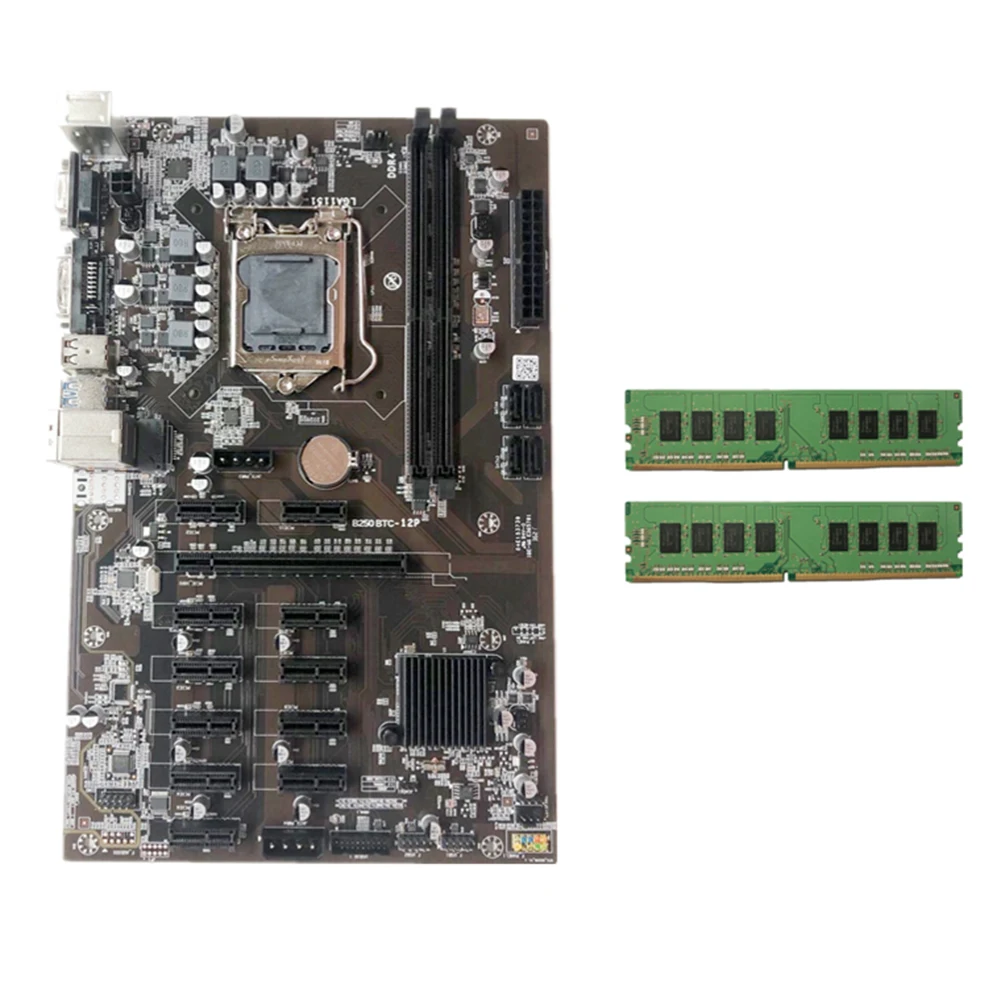 B250 BTC 12P Kasybos Mašinos Plokštė Rinkinys 12x PCI Express DDR4 Atminties Miner Valdybos Palaiko LGA1151 Serijos Gen 6/7 CPU 4g Nuotrauka 4