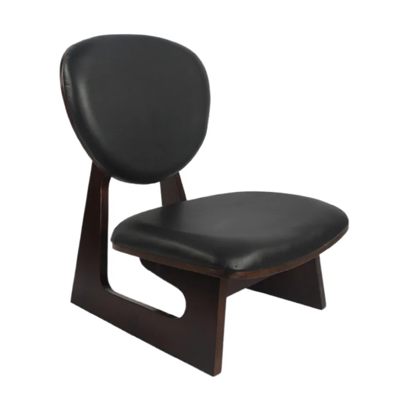 Japonų Stiliaus Medienos Žemos Kėdės, Taburetės Raudonmedžio Apdaila Gyvenimo Kambario Baldai Laisvalaikio Nuleidimo Kėdė Meditacija Sėdynės Odinės Pagalvėlės Nuotrauka 4