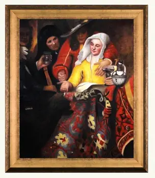 Rankomis dažyti Aliejus Atgaminti Procuress Johannes Vermeer Drobė Meno Tapybos už Kambarį Klasikinis Portretas Tapybos