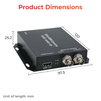 SDI HDMI VAIZDO Keitiklis palaiko 3G HD SDI HDMI Išvesties Garso ir vaizdo įterptųjų SDI Loopout Fotoaparato Testeris Video Converter
