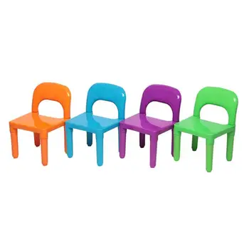 Plastikiniai Vaikų Stalas Ir Kėdė Nustatyti, Spalvinga, Įskaitant 1 Stalas Ir 4 Kėdės Lengva judėti ir surinkti Vaikų Baldai