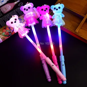 100vnt Cute Little Bear lemputės LED Stick Lazdos Ralio Rave Nudžiuginti Lazdas Šalies Mirksi Glow Stick Šviesos Lazdelės