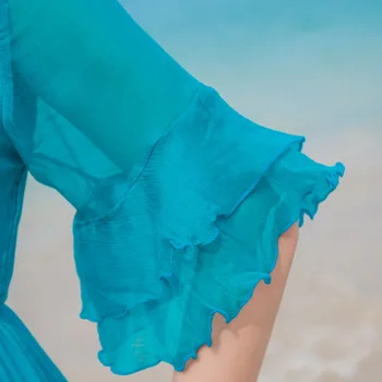 Šilko 2020 Naujas Vasaros Paplūdimio Ilga Suknelė Elegantiška Mėlynos spalvos Maxi Šalis Suknelės Moterims korėjos Vestidos Mujer 29006 KJ5685